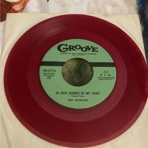 The Nitecaps Let Me Know Tonight / In Each Corner Of My Heart 45 Red Vinyl Repro